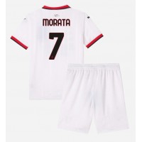 AC Milan Alvaro Morata #7 Fotballklær Bortedraktsett Barn 2024-25 Kortermet (+ korte bukser)